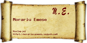 Morariu Emese névjegykártya